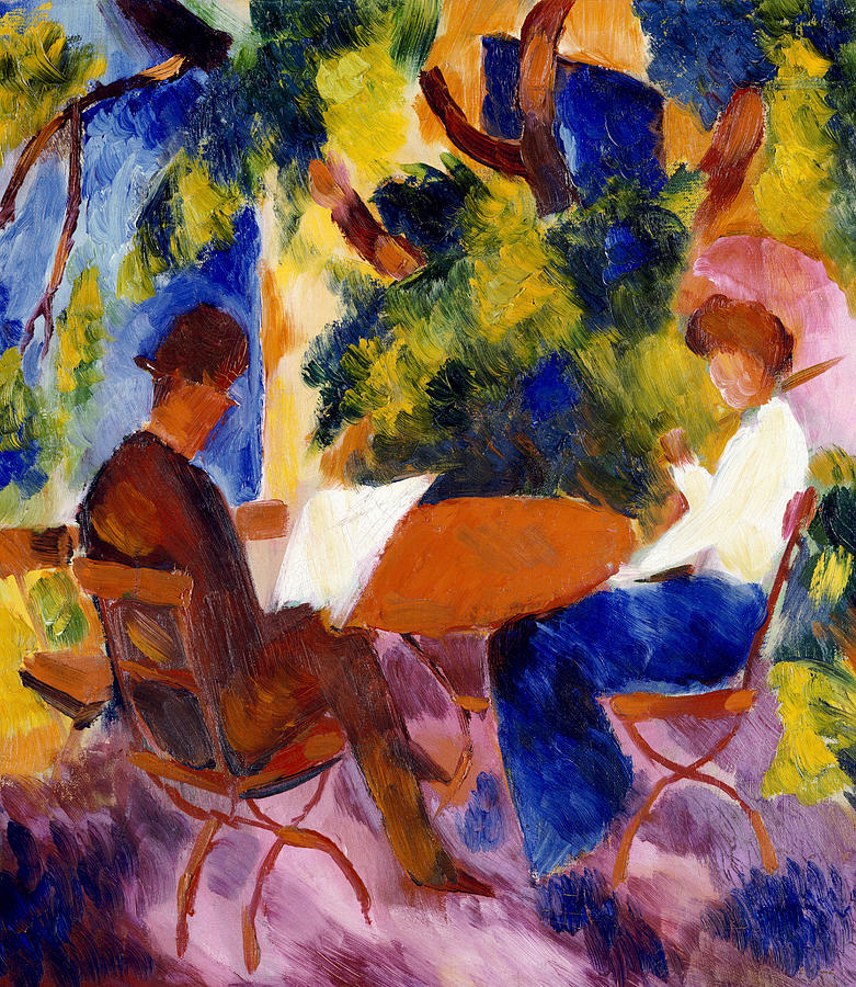 At The Garden Table by August Macke, 1914